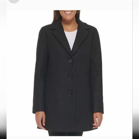Dkny Jackets & Blazers - DKNY Ladies Wool Blend Coat - BLACK nwt